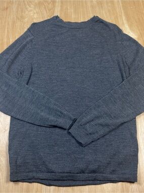 REISS Mens Gray Merino Wool Knit Crew Neck Long Sleeve Pullover Sweater Medium